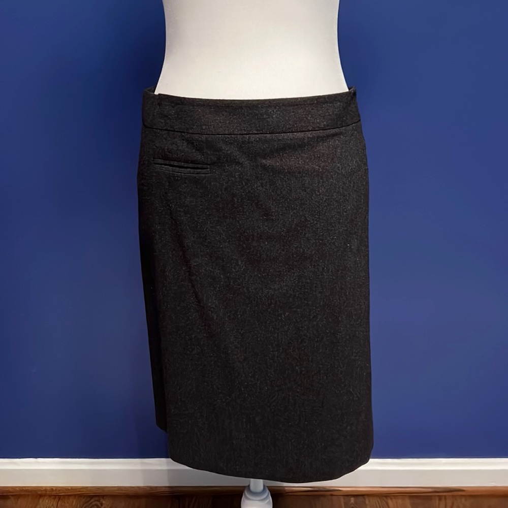 Dark gray wool blend pencil skirt by Theory